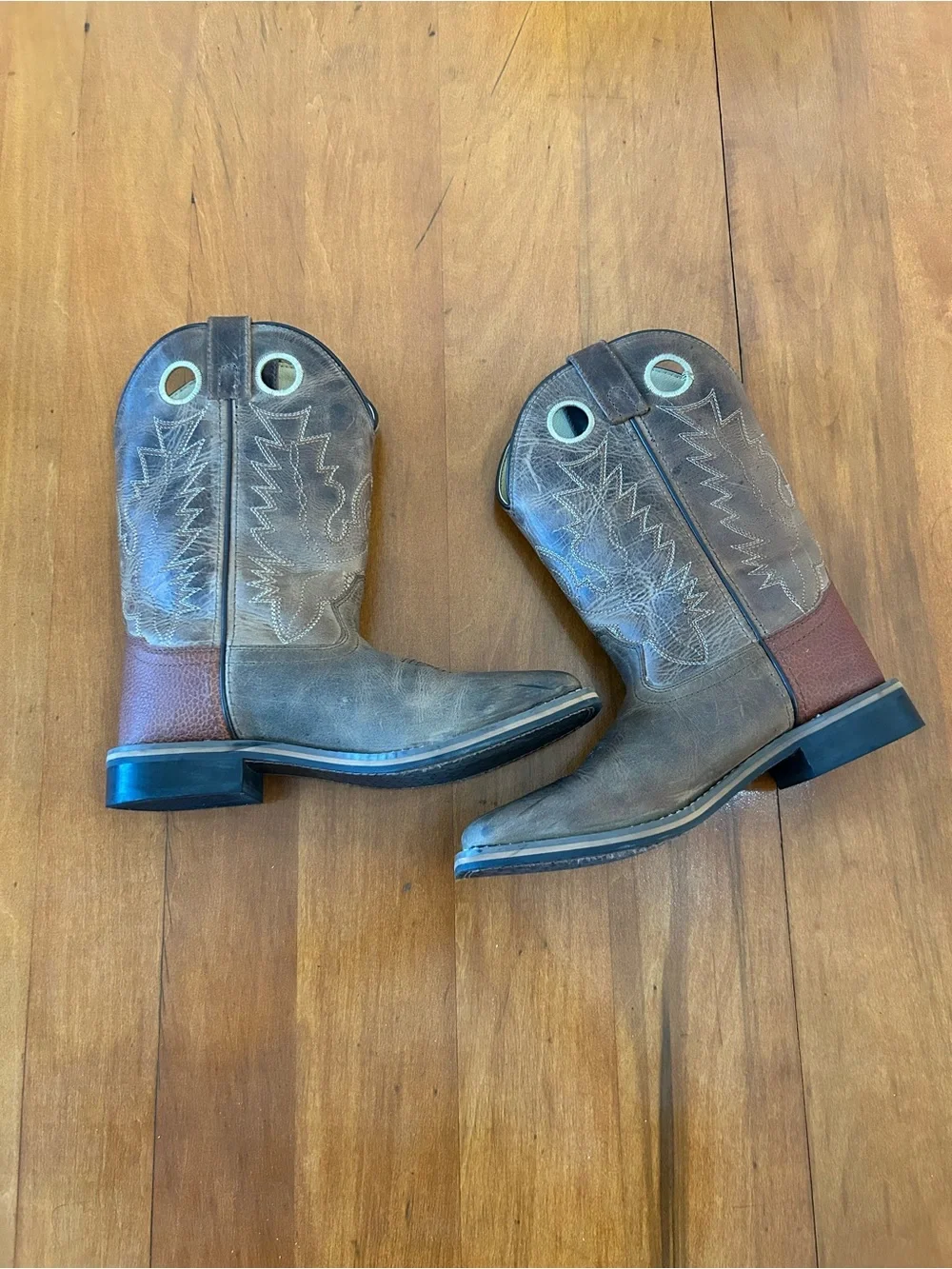 Smoky Mountain Square Toe Two-Tone Western Cowboy Boots Size 5Y
